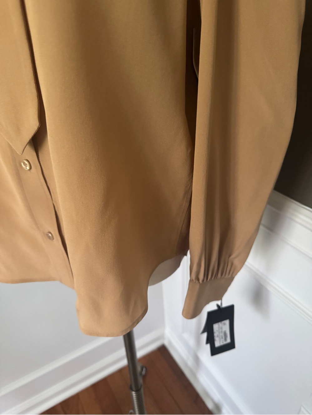 Saint Laurent Paris Silk Tie Front Blouse. Size 40. NWT. - Picture 3 of 5